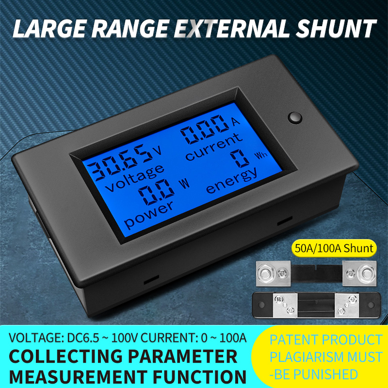 PZEM-051 DC Multimeter LCD Display Digital Ammeter Voltmeter Electric Kwh Energy Meter