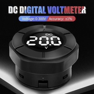 Peacefair PZEM-019V DC 300V Round Digital Voltage Meter LCD Volt Meter Car Motorcycle Electric Voltmeter